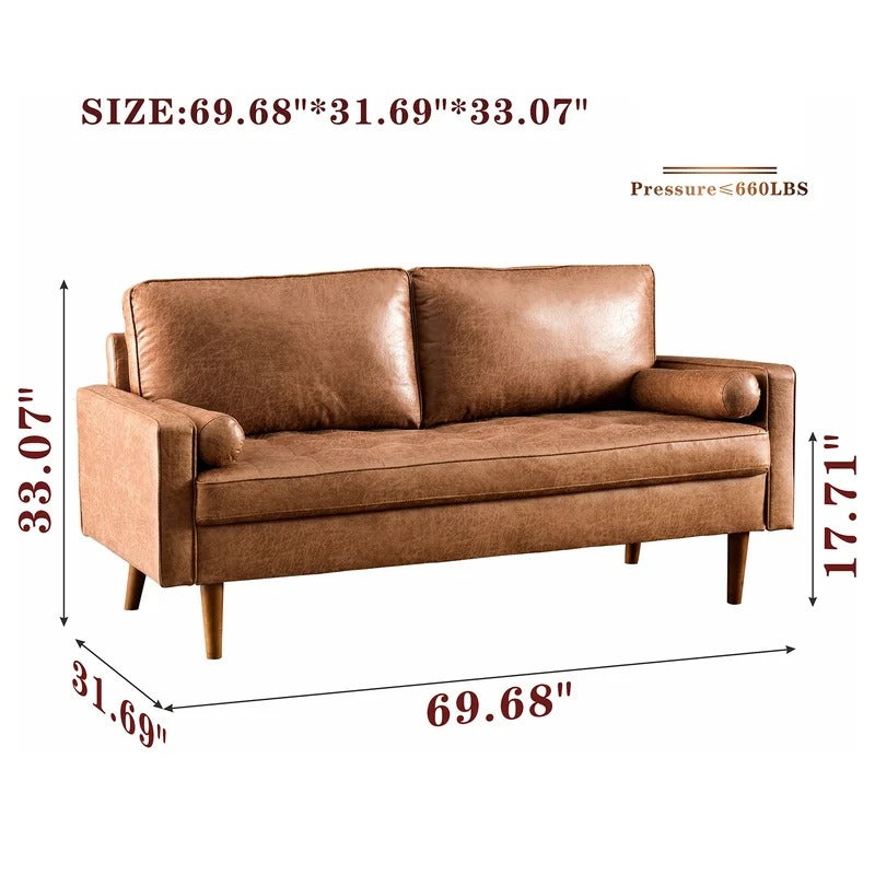 Wooden Sofa: Ratiro 69.68" Square Arm Sofa