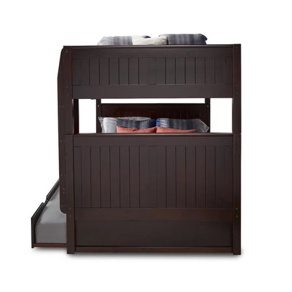 Kids Bed: Full Solid Wood Standard Bunk Bed with Trundle