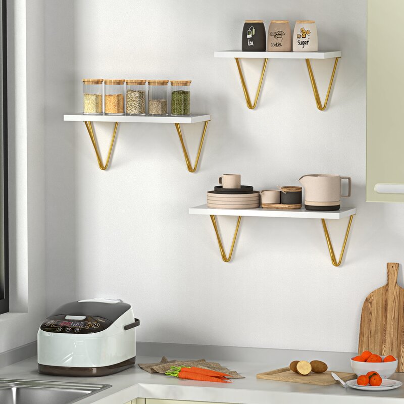 kitchen Shelves : 3 Piece Floating Shelf (Set of 3)
