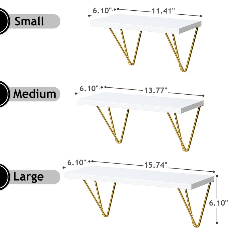 kitchen Shelves : 3 Piece Floating Shelf (Set of 3)