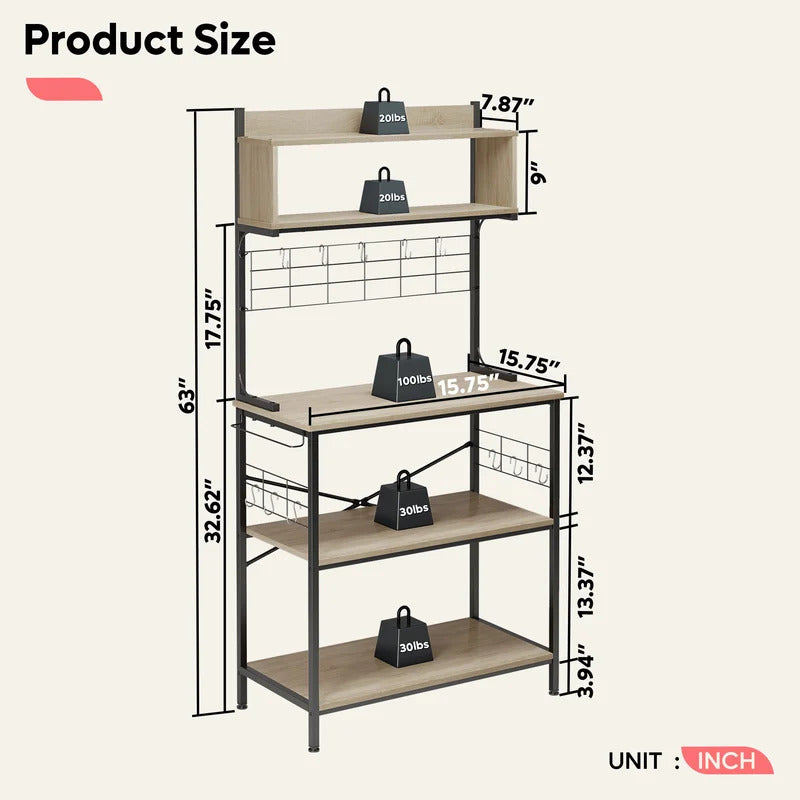 kitchen racks: 31.5'' Steel Standard Baker's Rack 