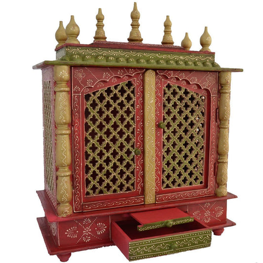 Mandir: Rajasthani Ethnic Handcrafted Wooden Temple/Mandir/Pooja Ghar/Mandapam
