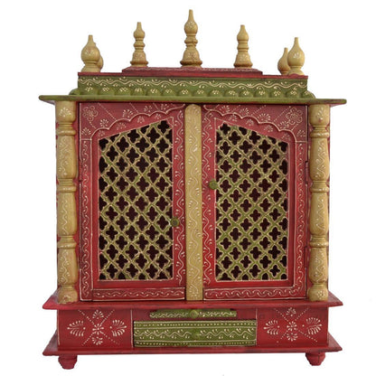 Mandir: Rajasthani Ethnic Handcrafted Wooden Temple/Mandir/Pooja Ghar/Mandapam