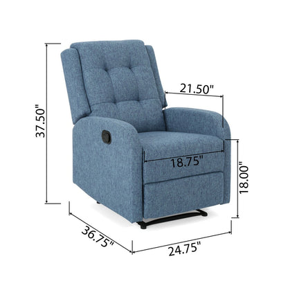 1 Seater Sofa Set: Adrano  Upholstered Fabric Recliner