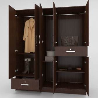 wardrobe 5 Door wardrobe (In Classic Walnut Finish)